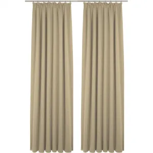 Штора Fiona с присборенной лентой, 2 шт. Wirth, бежевый