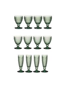 Набор из 12 цветных бокалов Boston для воды, вина и шампанского зеленого цвета Villeroy & Boch