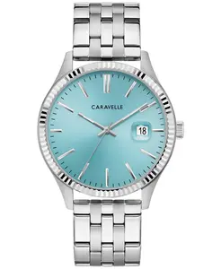 Мужские классические наручные часы со стальным браслетом 41 мм Caravelle