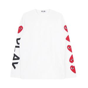 Футболка Comme des Garçons PLAY Alternating Hearts Long-Sleeve T-Shirt 'White', белый