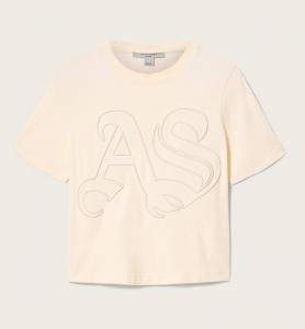 Футболка AllSaints Lisa Embossed Crew Neck, бежевый