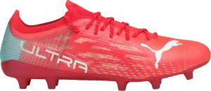 Бутсы Puma Wmns Ultra 1.3 FG AG Sunblaze Elektro Aqua, красный