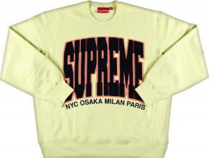 Толстовка Supreme Cities Arc Crewneck 'Pale Lime', желтый