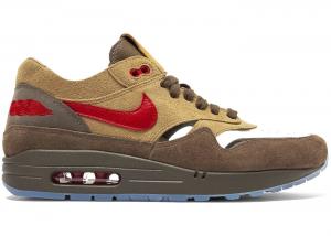 Кроссовки Nike Air Max 1 Clot Kiss of Death CHA, хаки (Размер 41.5 RU)