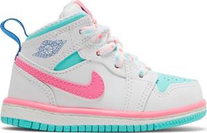 Кроссовки Air Jordan 1 Mid TD Digital Pink, белый