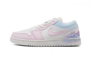 Jordan Кроссовки Air 1 Abrasion Resistant Low top Vintage баскетбольные женские Blue Pink