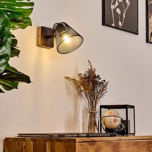 Современный настенный светильник »Tino« из металла черного цвета и дерева hofstein, серебро