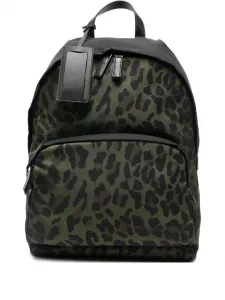 Рюкзак с леопардовым принтом Prada, зеленый