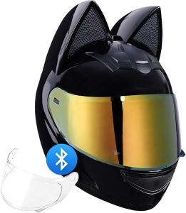 Шлем мотоциклетный BYGMWEP с Bluetooth-устройствами, черный