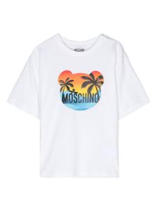Moschino Kids футболка с логотипом, белый