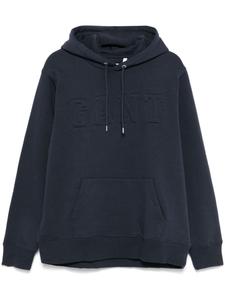 Gant худи с тисненым логотипом, синий