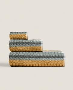 Полотенце Zara Home Striped Jacquard, разноцветный