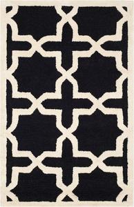 Ковер SAFAVIEH, 77 x 122 см, Cambridge Collection Black/Ivory CAM125E ручной работы марокканский премиум шерсть