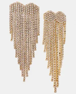 Серьги-Люстры в форме сердца с паве, эксклюзив от Macy's I.N.C. International Concepts, gold/crystal