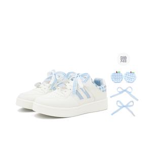 FANTASTIC XBOX Амортизирующие, износостойкие, легкие и дышащие низкие женские скейтбордские кеды синего цвета, бесплатные синие ленточные пуговицы, 1 пара