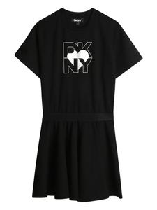 Dkny Kids платье с короткими рукавами и логотипом, черный