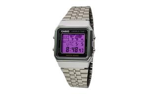 CASIO Ретро серия кварцевый механизм браслет из нержавеющей стали мужские часы purple циферблат