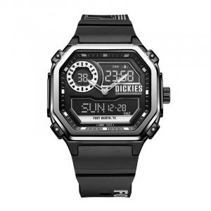 Часы Aurora Warrior Collection с кварцевым механизмом, пластиковым ремешком, черным циферблатом 44 мм, унисекс Dickies