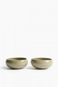 Салатница H&M Stone Salad, 2 штуки, 13,5 см, зеленый