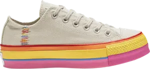 Кроссовки Converse Wmns Chuck Taylor All Star Lift Low Rainbow - Vintage White, белый