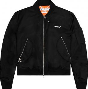 Куртка Off-White Diag Tab Bomber Jacket 'Black/White', черный