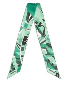 Шелковый шарф с узором Lancel, зеленый