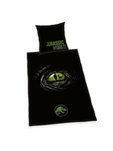 Постельное белье из 2 предметов из перкаля 135x200 см Мир Юрского периода черного цвета Herding, 135x200 см