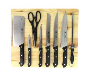 9 шт. Набор ножей, включая деревянную доску | можно мыть в посудомоечной машине SBS, серебро