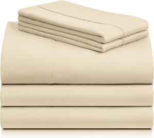 Комплект постельного белья LuxClub, 5 предметов, 274х260/100х203/51х91 см, кремовый