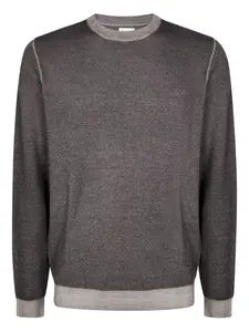 Шерстяной джемпер с круглым вырезом Sun68, серый