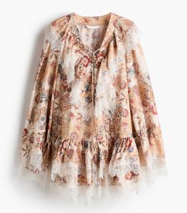 Платье H&M Lace-Trimmed, бежевый