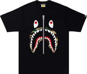 Футболка BAPE 1st Camo Shark Tee 'Black/Yellow', черный