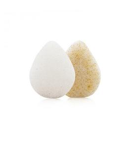 Спонж коньяк для лица Water Drop, двусторонний (чистый + орех), до 8,5 х 7 см, диаметр, Bebevisa