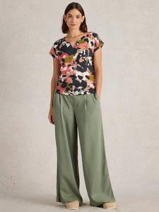 Футболка с абстрактным вырезом nelly White Stuff, черный/разноцветный