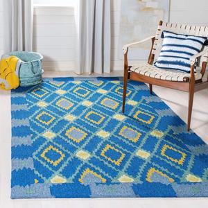 Ковер для пола ручной работы safavieh four seasons collection indigo / yellow frs455d, 107 x 168 см