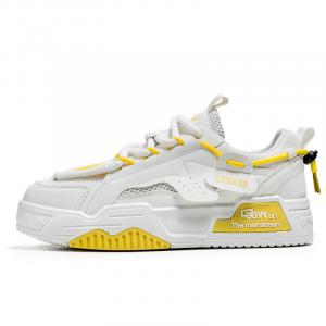 SUPEREDGE Антискользящие износостойкие низкие скейтерские кроссовки мужские белые, цвет White