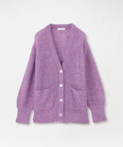 Вязаный сетчатый кардиган поверх основной части изделия Loveless, цвет Purple