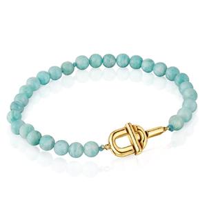 Браслет Tous Tous Manifesto, позолоченное серебро/амазонит, голубой