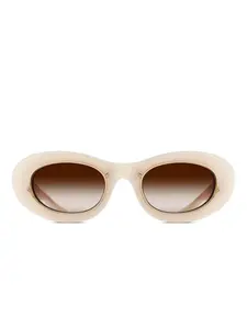Солнечные очки в овальной оправе Matsuda, молочно-белый