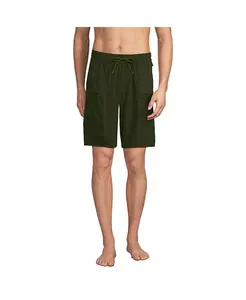 Мужские плавки-карго с поясом 9 дюймов, складные Lands' End, зеленый