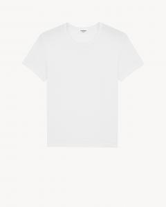 Приталенная футболка с круглым вырезом Saint Laurent, белый