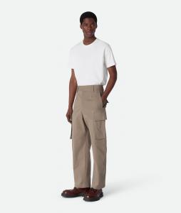 Cotton twill cargo pants BOTTEGA VENETA, серая тюлень