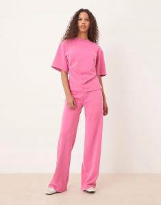 Широкие брюки-комбинезон из купро ASOS DESIGN розового цвета