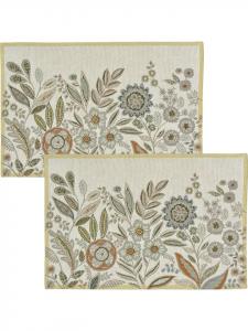 Sander Набор из 2 тканых салфеток-подставок из смесового хлопка, цвет гобелен, Loni, серо-терракотовый