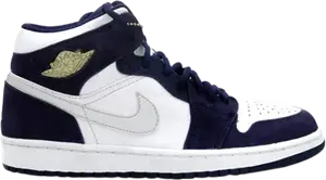 Кроссовки Air Jordan 1 Retro + Midnight Navy, белый