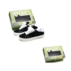 T628 Скользоустойчивые, износостойкие, легкие низкие скейтерские кроссовки унисекс - черные, цвет Black