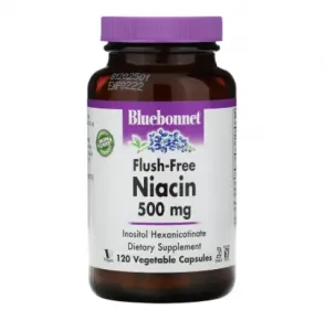 Ниацин 500 мг 120 капсул Bluebonnet Nutrition