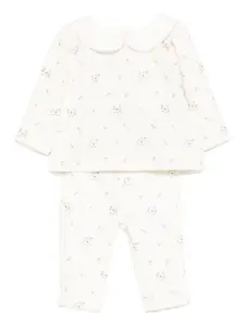 Комплект из топа и брюк с цветочным принтом Patachou, белый