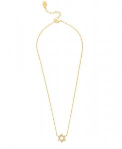 Кулон в виде звезды Давида, инкрустированный кубическим цирконием Rivka Friedman, Gold with clear cz