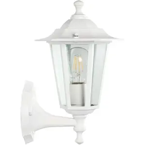 Настенный светильник LED LATERNA 5 L16,5 x H32 x AL23 см, настенный светильник для наружного применения, E27 1 шт. Наружный настенный светильник, на 1 лампу, из литого алюминия и стекла, E27, IP44 Eglo, белый